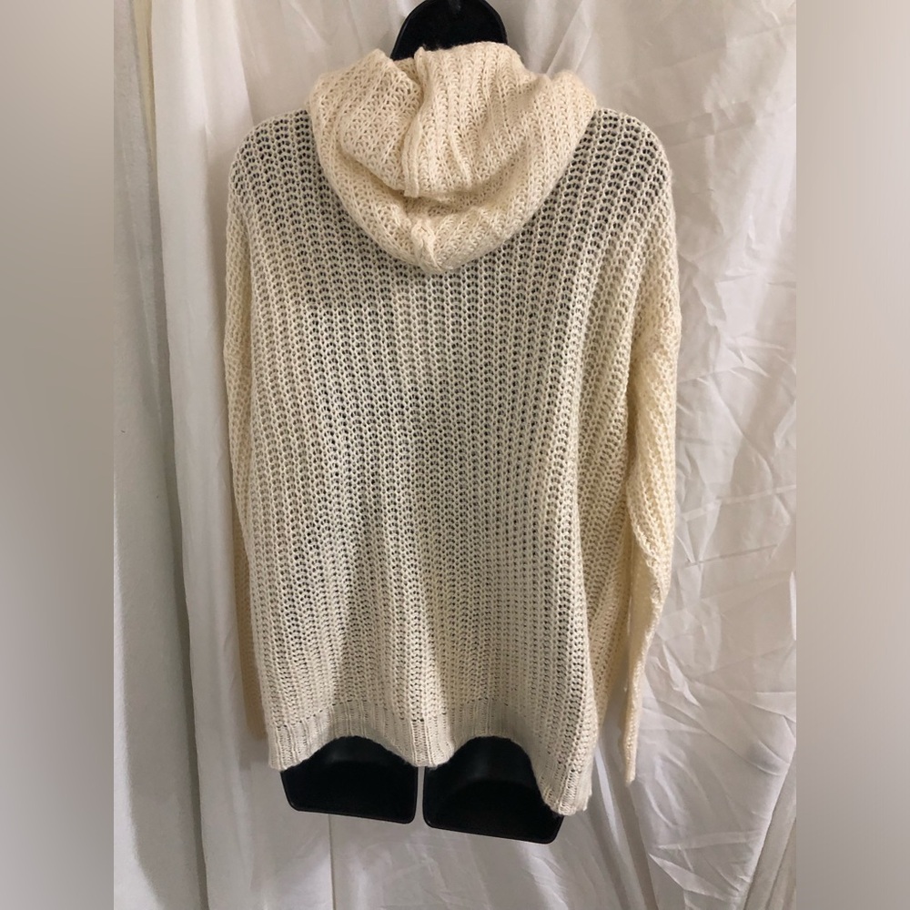 Stunning cream crochet style zip up oversized hoodie size‎ medium brand new